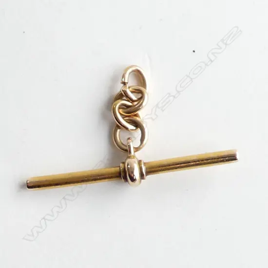 LATE 19THC 15CT GOLD ALBERT T-BAR + 4 LINKS 5.68gms