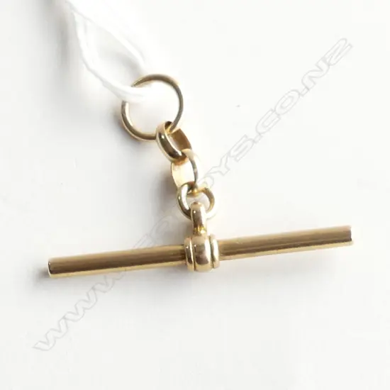 ANTIQUE 9ct GOLD T-BAR W 4 GOLD LINKS 3.18gms