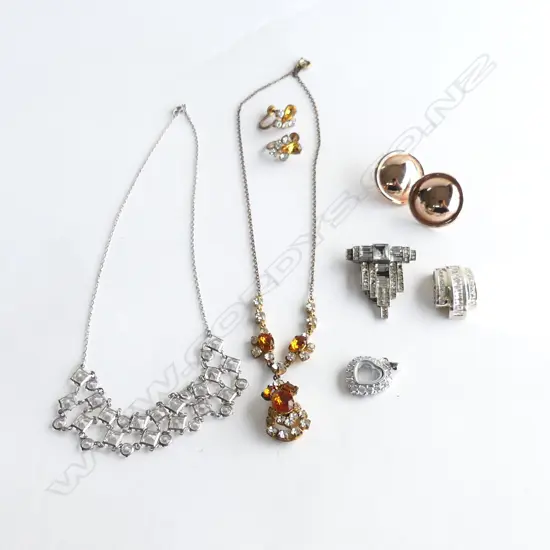 ASSORTED SILVER CZ AND COSTUME JEWELLERY