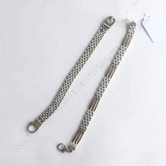 2 SILVER BRACELETS 19CM & 18CM (1 SMALL LINK MISSING) 36.9GMS