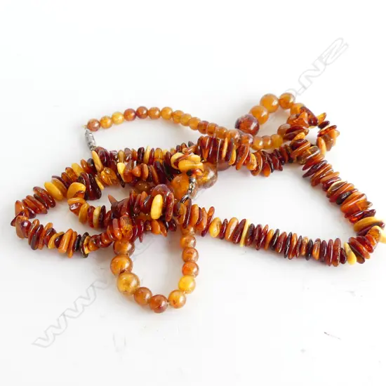 AMBER NECKLACE AND AN AMBER TYPE NECKLACE