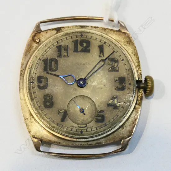9CT GOLD WRIST WATCH NO STRAP / LENS (4.3GMS CASE ONLY)