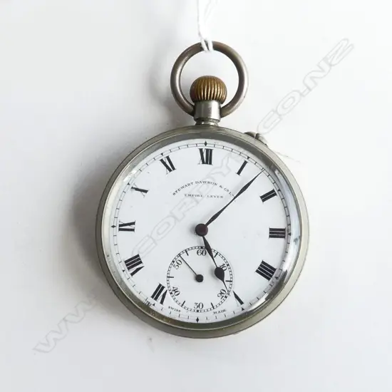 STEWART DAWSON TRIPLE LEVER O/FACE POCKET WATCH apparently working