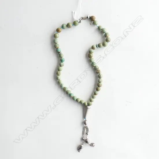 TURQUOISE & SILVER BEAD TRIBAL NECKLACE