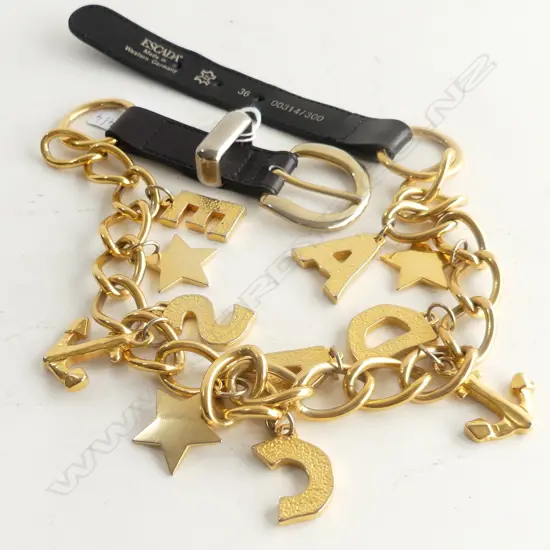 rtv ESCADA GOLD TONE CHAIN BELT - MADE IN WESTERN GERMANY