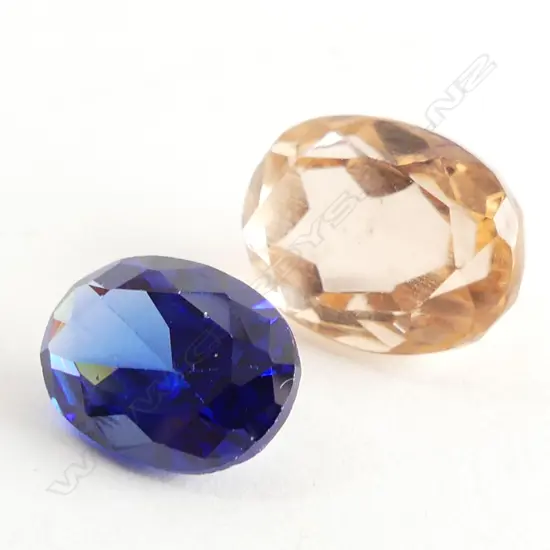 2 GEM STONES; BLUE & PINK 