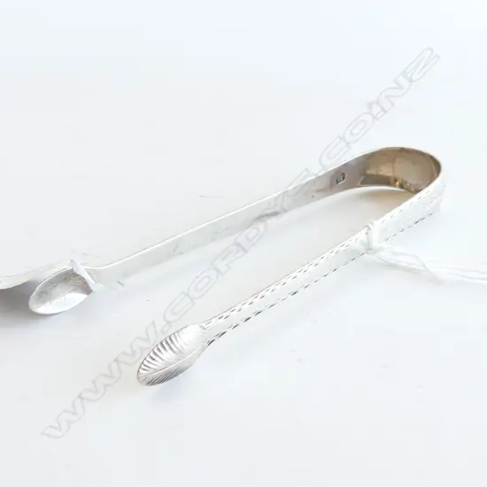GEORGE 111 SILVER BRIGHT CUT SUGAR TONGS L.C1780 27gm