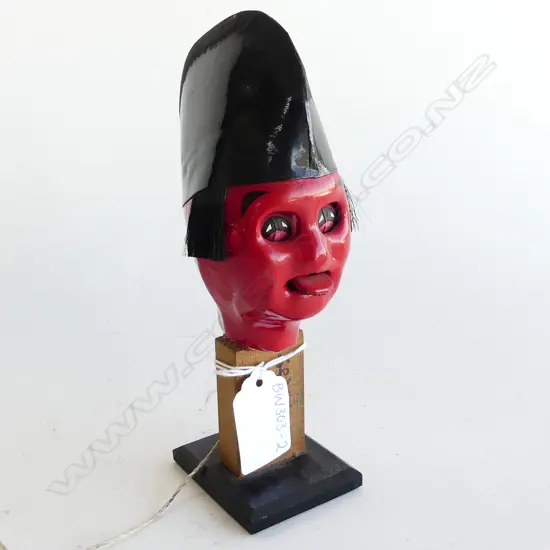 VINTAGE PUPPET C1950'S?  (PULL STRING & EYES ROLL & TONGUE POPS OUT)  H 170MM