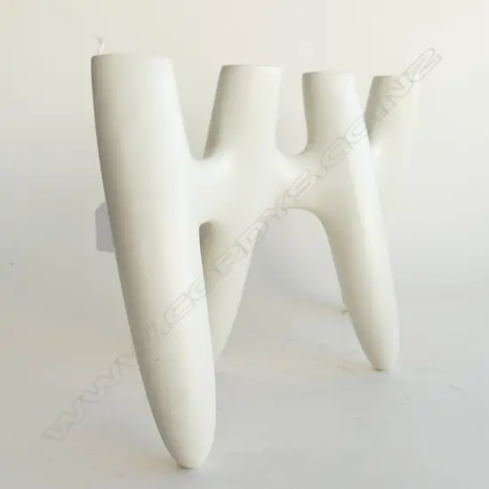 MARC PASCAL WHITE CERAMIC 'VOVO' VASE L.375mm