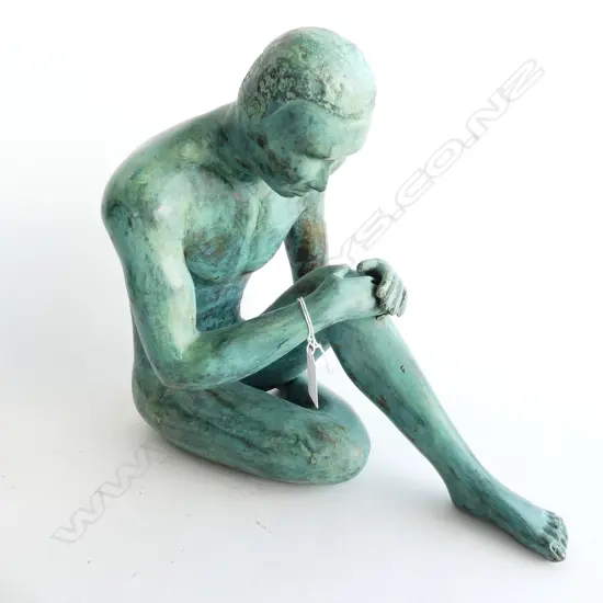 BRONZE MALE FIGURE - VERDIGRIS FINISH H.280mm