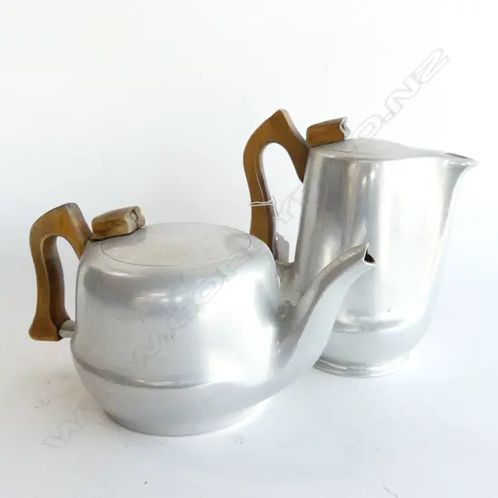 MID CENTURY PIQUOT WARE TEAPOT & COFFEE POT - MADE IN ENGLAND 