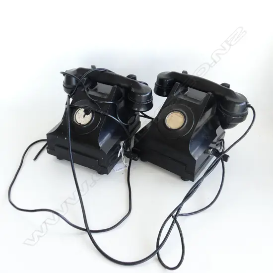2 VINTAGE BLACK DIAL TELEPHONES