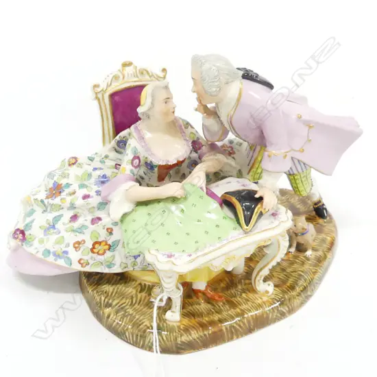 ANTIQUE PORCELAIN; PR 18thC FIGURES (MAN w. FINGERS BROKEN) W.240mm