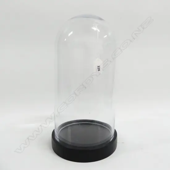 GLASS DOME ON BLACK BASE H.360mm