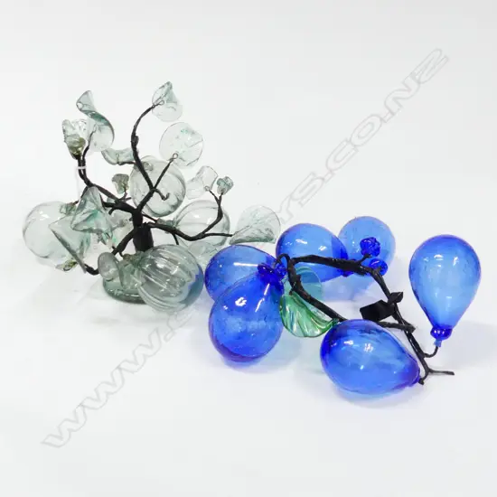 2 HAND BLOWN GLASS FRUIT