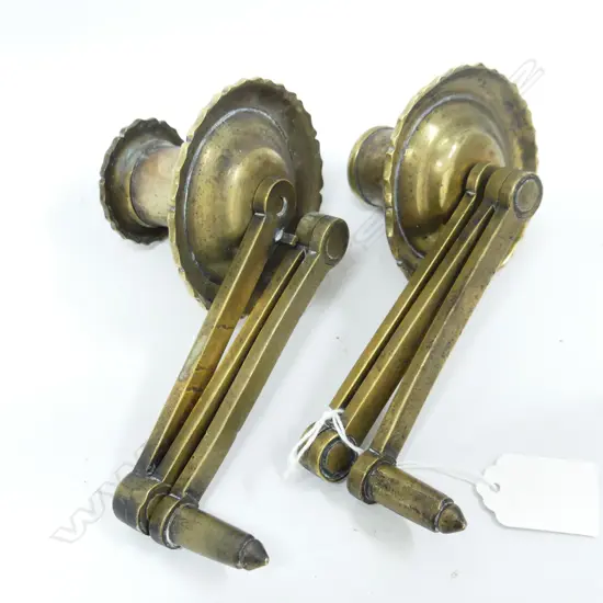PR VINTAGE BRASS WALL CANDLE CONCERTINA SCONCES