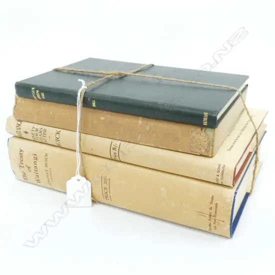 4 VINTAGE NZ BOOKS INCL 'THE TREATY OF WAITANGI' & WAITANGI, 94 YEARS AFTER BY BUICK