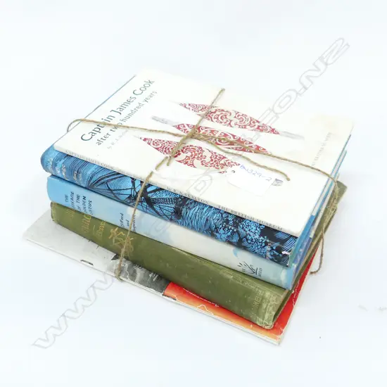 5 VINTAGE NZ BOOKS INCL CAPT.JAMES COOK AFTER 200 YRS, HOWEWARD BOUND ETC..