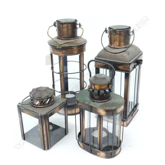 4 MODERN LANTERN CANDLE HOLDERS H.280mm