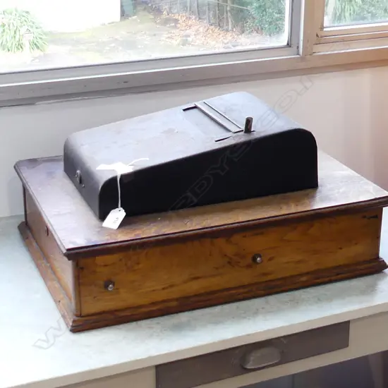 VINTAGE WOODEN CASH REGISTER L. 520MM