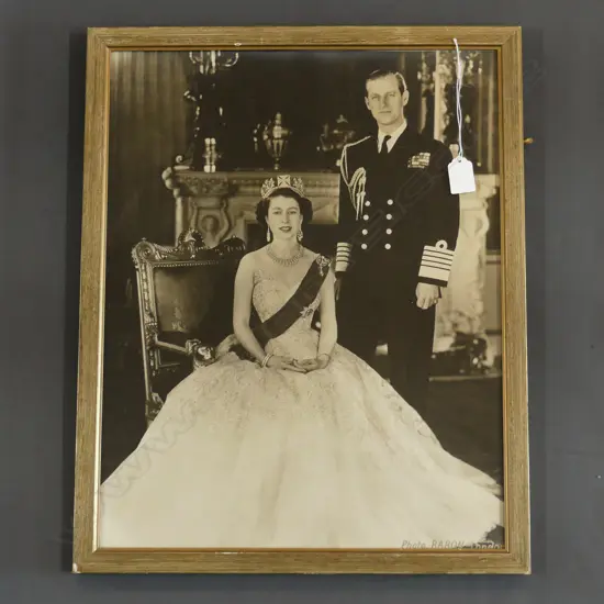 STERLING HENRY NAHUM (AKA BARON), ‘PORTRAIT OF QUEEN ELIZABETH II & DUKE OF EDINBURGH’ (c.1955) 485x385mm