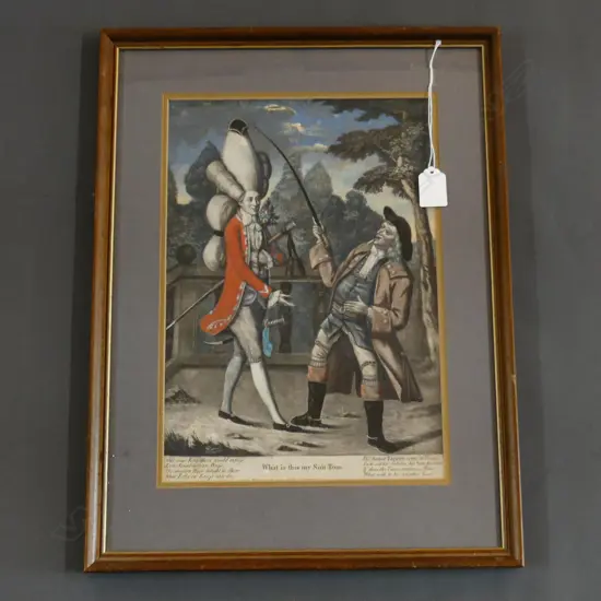 ARTIST UNKNOWN, WHAT IS THIS MY SON TOM,’ (1774) HAND COLOURED MEZZOTINT 340x235mm