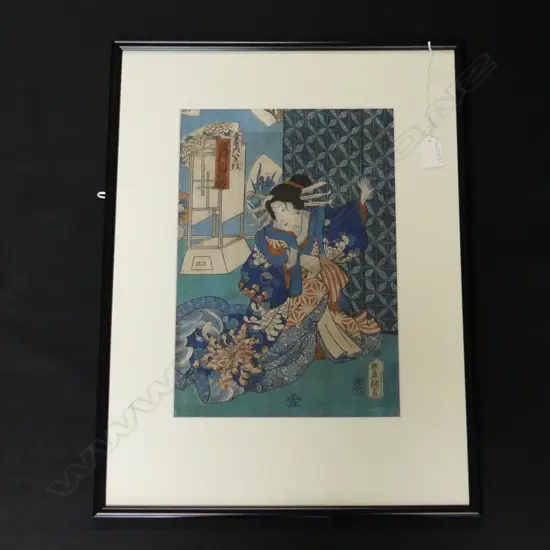VINTAGE JAPANESE WOODBLOCK PRINT 355x250mm