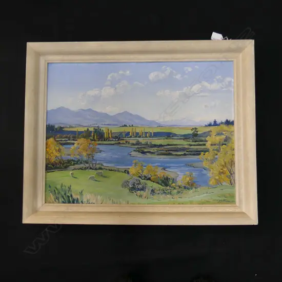 P.D. BETHUNE, WAIHOA RIVER WAIMATE,OIL ON BOARD - SIGNED   580 X 440MM