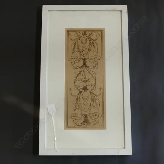 FRANCIS MCCRAKEN NZ (1879-1959) ‘DECORATIVE DRAWING’ (1902) INK ON PAPER, 340x135mm