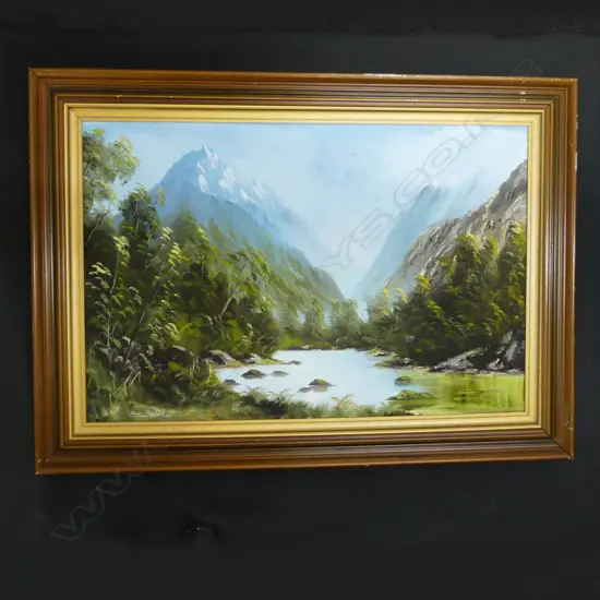 DON PARLANE 'CLINTON RIVER FIORDLAND NZ' OIL ON BOARD 600x900mm