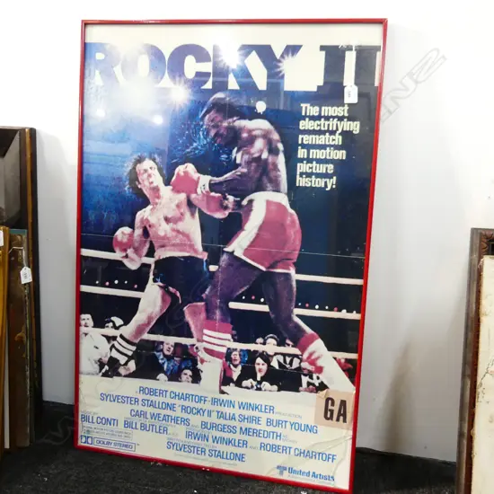 LG FRAMED POSTER 'ROCKY II' (glass broken) 950x620mm