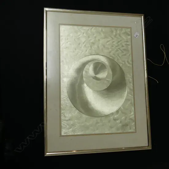 PATRICK DUPRE (b. PARIS 1945-) ASTRACT CIRCLES IN GOLD FOIL 620x425mm