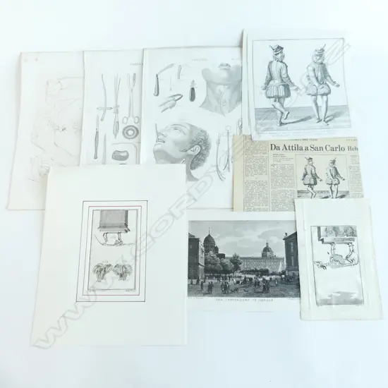 ASST. ANTIQUE ENGRAVINGS; MEDICAL ETC
