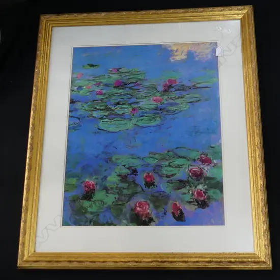 LG MONET WATER LILLIES PRINT 630x510mm GILT FRAME 