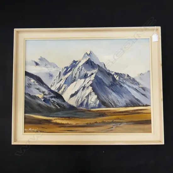 RON PRESTNEY SNOWY MOUNTAIN OIL 445x595mm