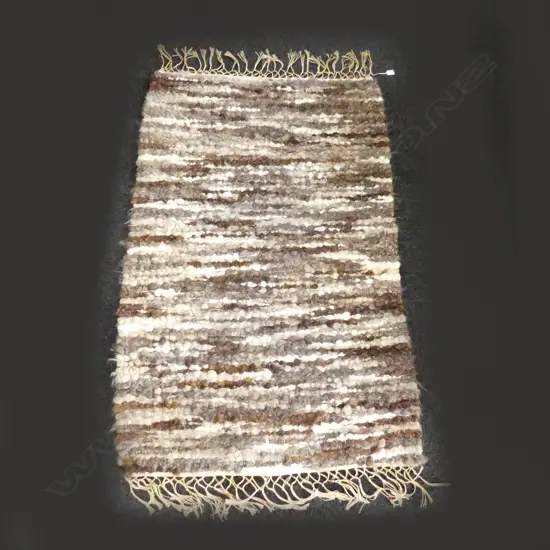 HAND SPUN WOVEN WOOL WALL HANGING / RUG 1570x1010mm