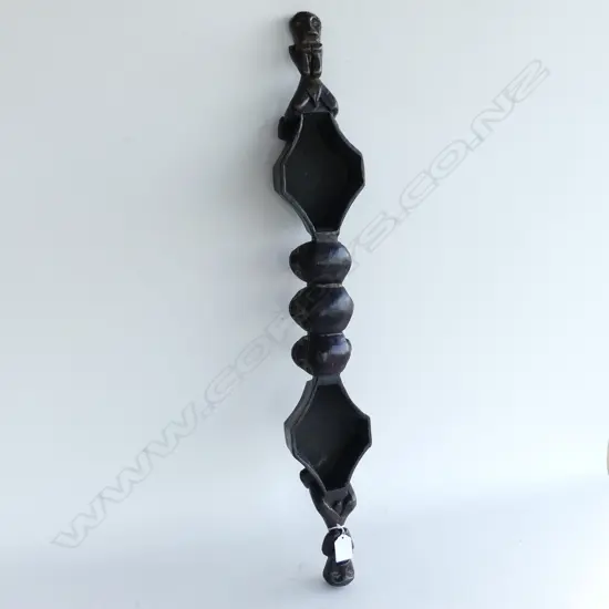 LONG CARVED WOODEN TRIBAL BOWL L.770mm