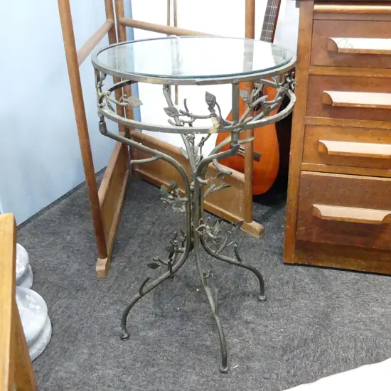 METAL & GLASS TABLE H.680mm / 400mm dia