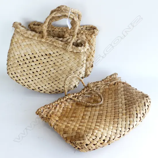 3 OLD FLAX KETE LARGEST L.370mm