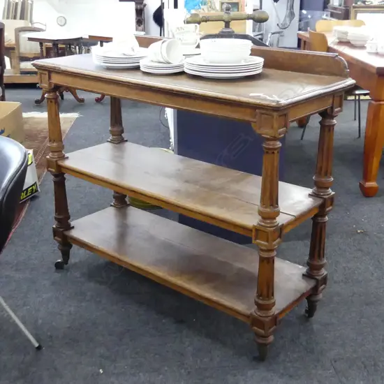 3 TIER OAK DUMBWAITER 1180 x 470 x 1010mm