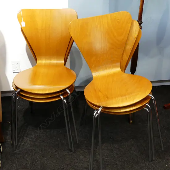 6 BENT PLY 'SERIES 7' DINING CHAIRS - AWAROA FURNITURE AUCKLAND
