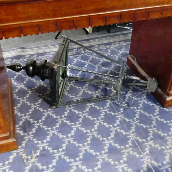 VICTORIAN STREET LAMP FRAME maker's plaque attached No glass