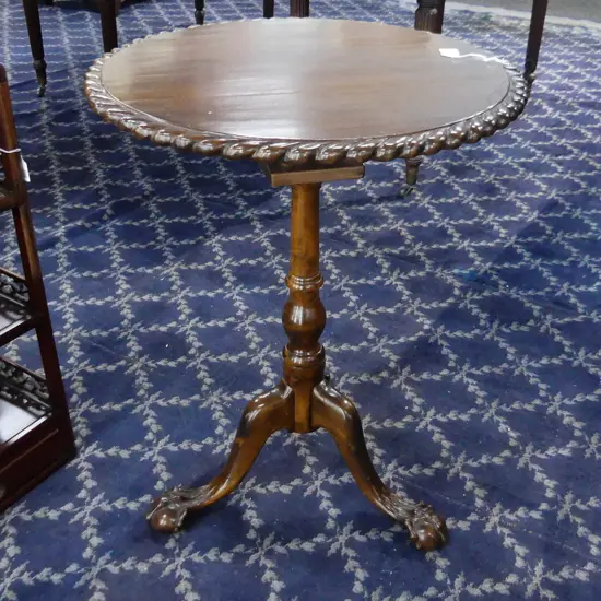 TILT TOP PIE CRUST  CIRCULAR WINE TABLE  H710MM W580MM