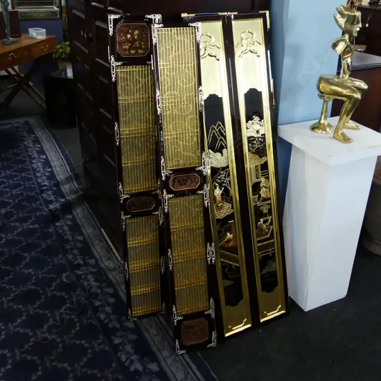 PR ORIENTAL INNER AND PR OUTER BUDDHIST ALTAR DOORS(4 DOORS) highly decorative elaborately decorated & gilded H.1300mm