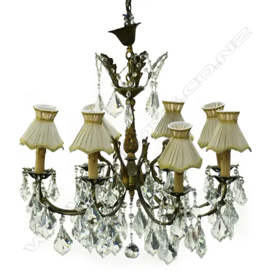 A mid 20thC French style ormolu chandelier,