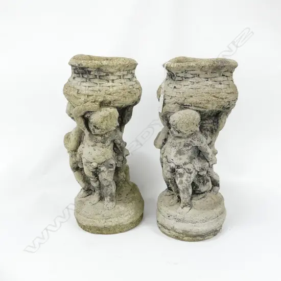 PR CONCRETE GARDEN PLANTERS w. CHERUBS H.410mm