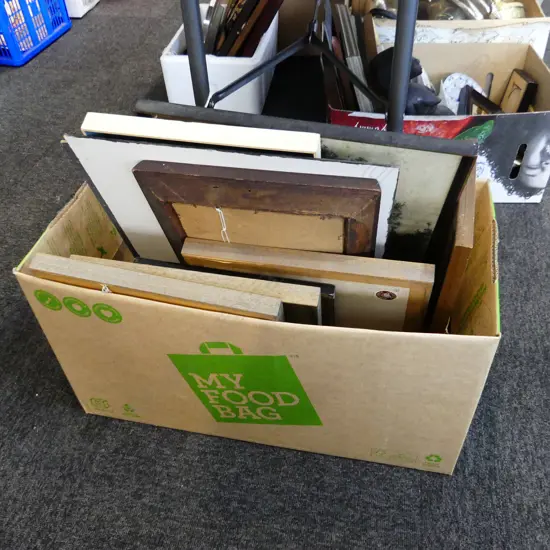 BOX LOT ASST. ARTWORKS; OIL LANDSCAPES ETC