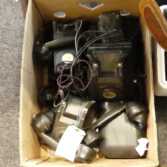 BOX LOT VINTAGE BLACK DIAL TELEPHONES