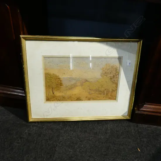 ARTIST UNKNOWN 'WATCHMAN'S ISLAND HERNE BAY AUCKLAND' W/C & PENCIL ON PAPER 280x450mm