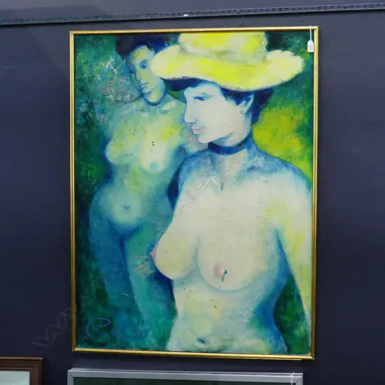 LG OIL - 2 NUDE FIGURES SIGNED 'PETTY 70' 1005x755mm